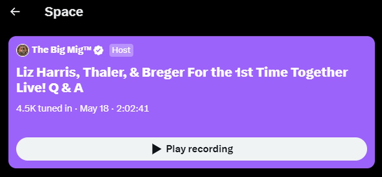 John Thaler, Jackie Breger and Liz Harris May 19th Q&A on Spaces