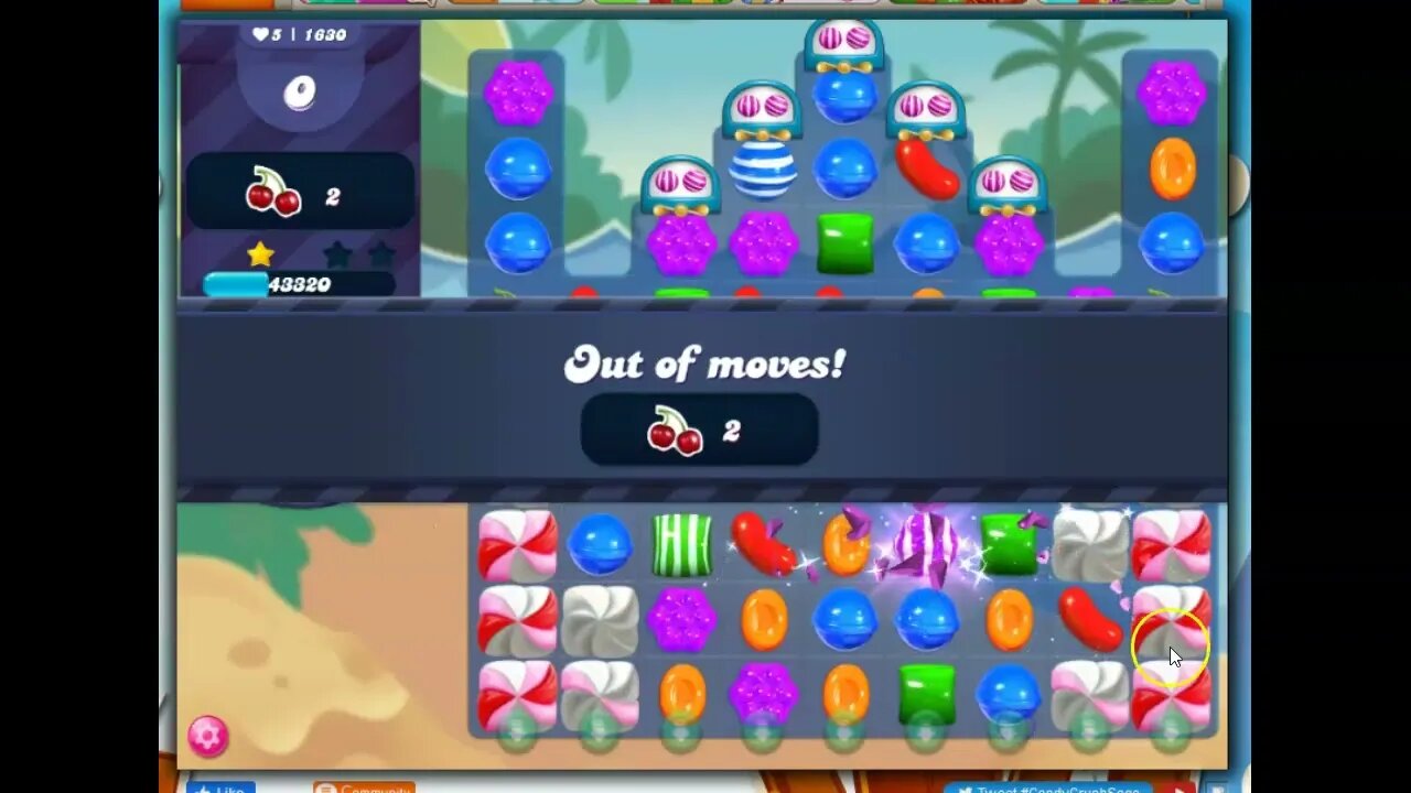 Candy Crush Level 1630 Talkthrough, 27 Moves 0 Boosters