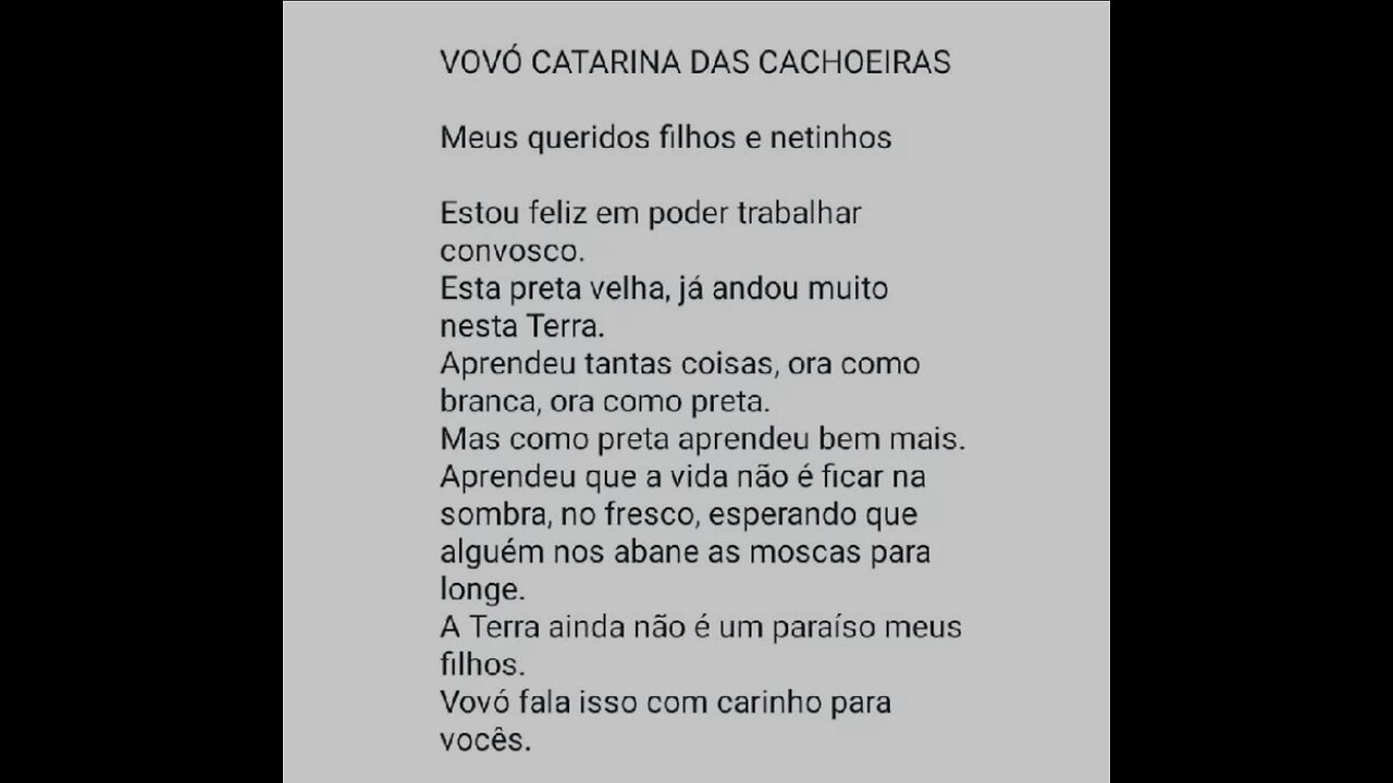 Vale do Amanhecer-Carta de Vovó Catarina das Cachoeiras