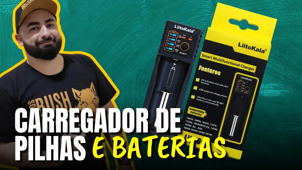 CARREGADOR DE PILHAS E BATERIAS DA LIITOKALA - UNBOXING