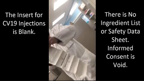 According to Pharmacists Nobody Knows The Content of CV19 Injections so Informed Consent is Impossible