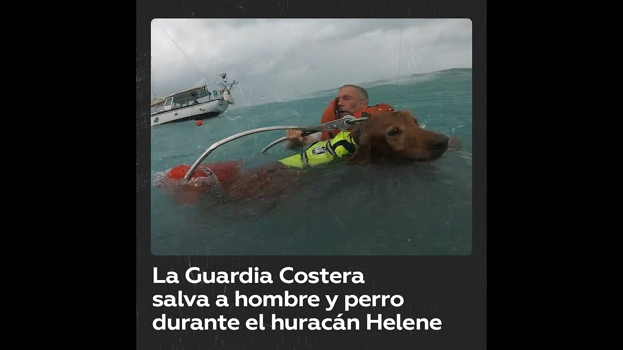 Guardia Costera de EE.UU. rescata en alta mar a un hombre y su perro durante el huracán Helene