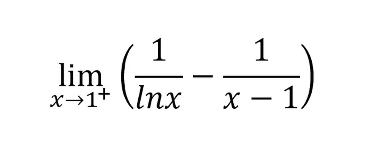 Calculus Help: Find the limits: Lim {x approaches 1+ } (1/lnx - 1/(x-1)) - L'Hospital - Derivative