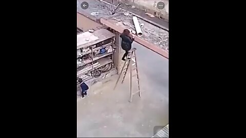 Brave little boy helps his mother