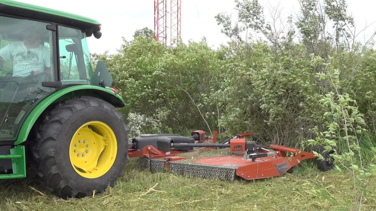 WICKED MOWING! 10' Flexwing Devours Trees! Unique Audio Experience