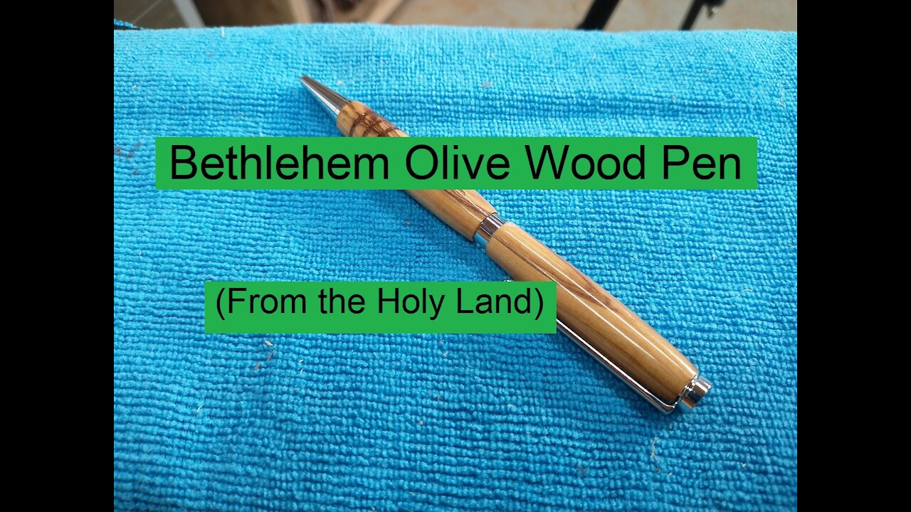 Woodturning a Pen Made with Olive Wood from Bethlehem (The Holy Land) - Let's Figure This Out