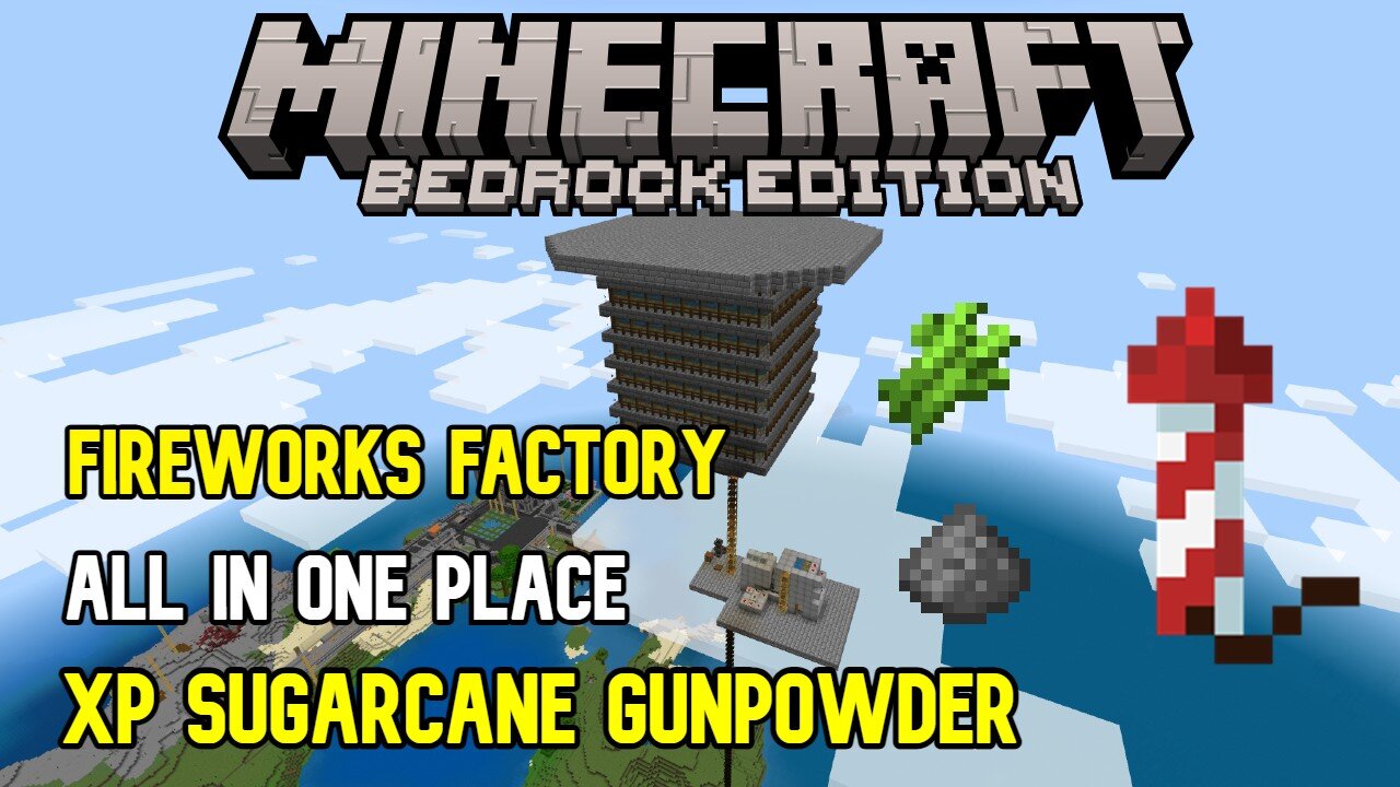 AFK Firework Farm Trouble Shooting (Creeper + Sugarcane Farm) Minecraft Bedrock 1.20 MCPE