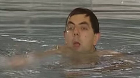 mr bean in swimming pool funny video