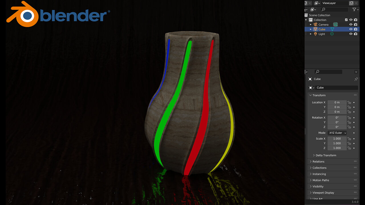 Modeling a lighting vase in blender#16