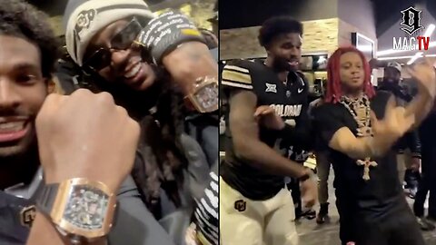 Shedeur Sanders Turns Up Wit 2 Chainz & Trippie Redd In The Locker Room After Defeating OSU!