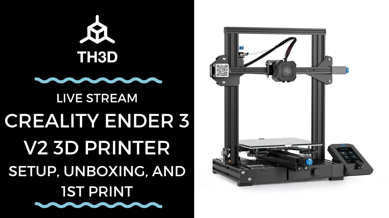 Creality Ender 3 V2 3D Printer | Setup, Unboxing, and 1st Print | Livestream