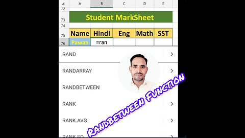 Randbetween Function in Excel