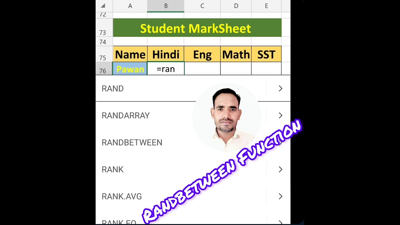 Randbetween Function in Excel