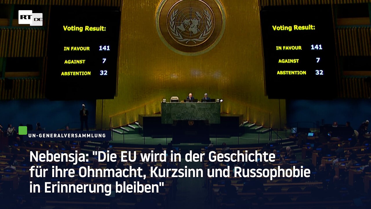 Nebensja: "Die EU wird in der Geschichte für ihren Kurzsinn und Russophobie in Erinnerung bleiben"