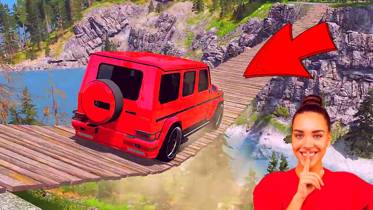 Cars vs Suspension Bridge - BeamNG.Drive