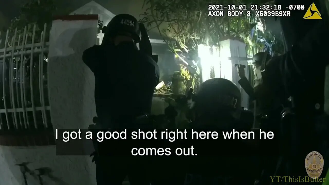 LAPD shoots mental illness suspect with a 40 mm Less Lethal Launcher before arrest