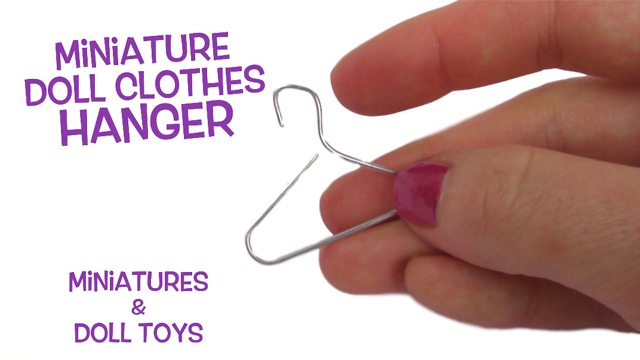 Easy DIY miniature paper clip hanger for doll clothes