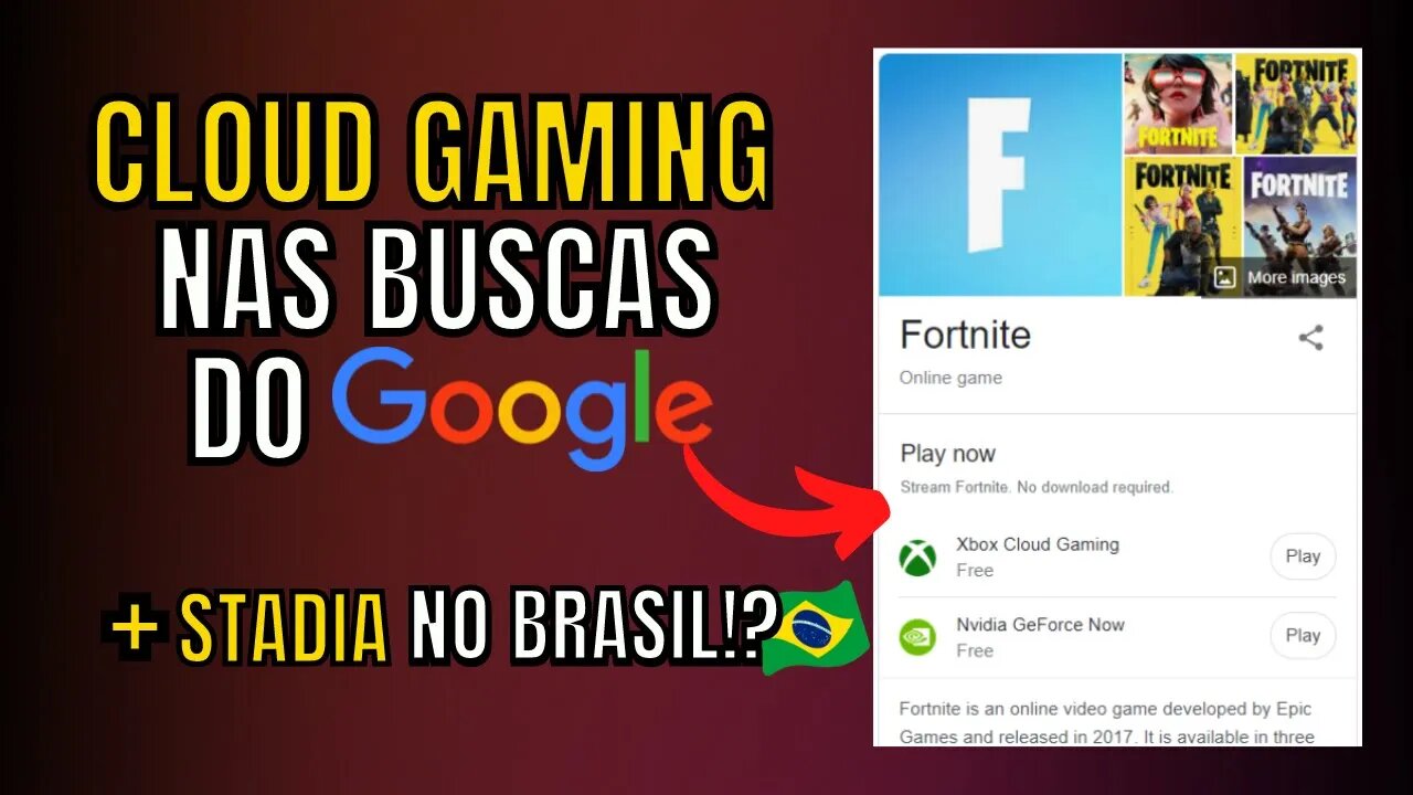 STADIA ABRINDO no BRASIL?!? GOOGLE ADICIONA BOTÃO PLAY para JOGOS EM NUVEM nas PESQUISAS