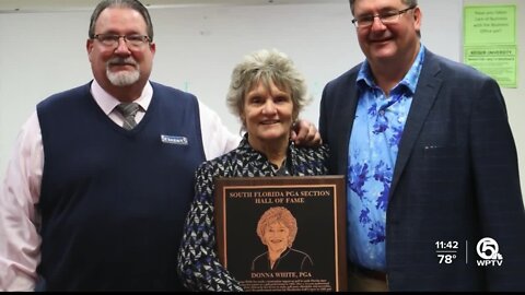 LPGA Tour member Donna White presented with Hall of Fame award