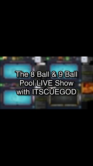 The 8 Ball & 9 Ball Pool LIVE Show with ITSCUEGOD