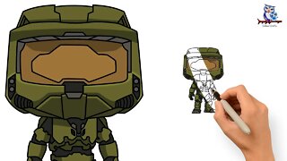 How To Draw Halo Master Chief - Chibi Art Tutorial