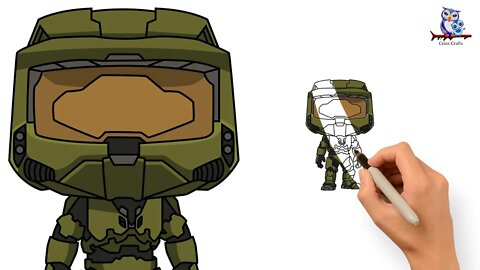 How To Draw Halo Master Chief - Chibi Art Tutorial