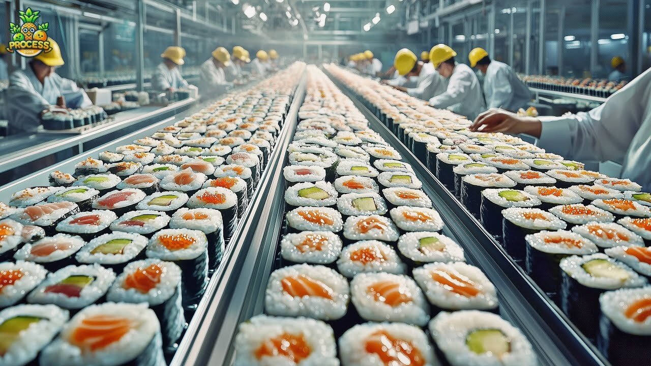 How Millions of Sushi Rolls Are Made in a Factory | Sushi Rolls Factory Process