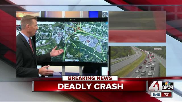 Fatal wreck on SB I-435 brings traffic by stadiums to a standstill
