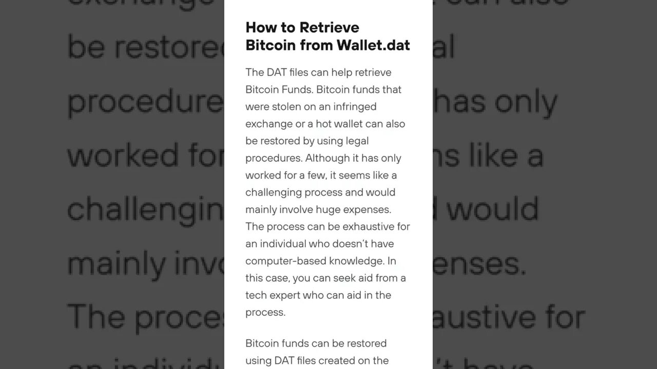 How to Retrieve Bitcoin From DAT File #cryptomash @Finematics @CryptoCasey @AnthonyEdward @nehanagar