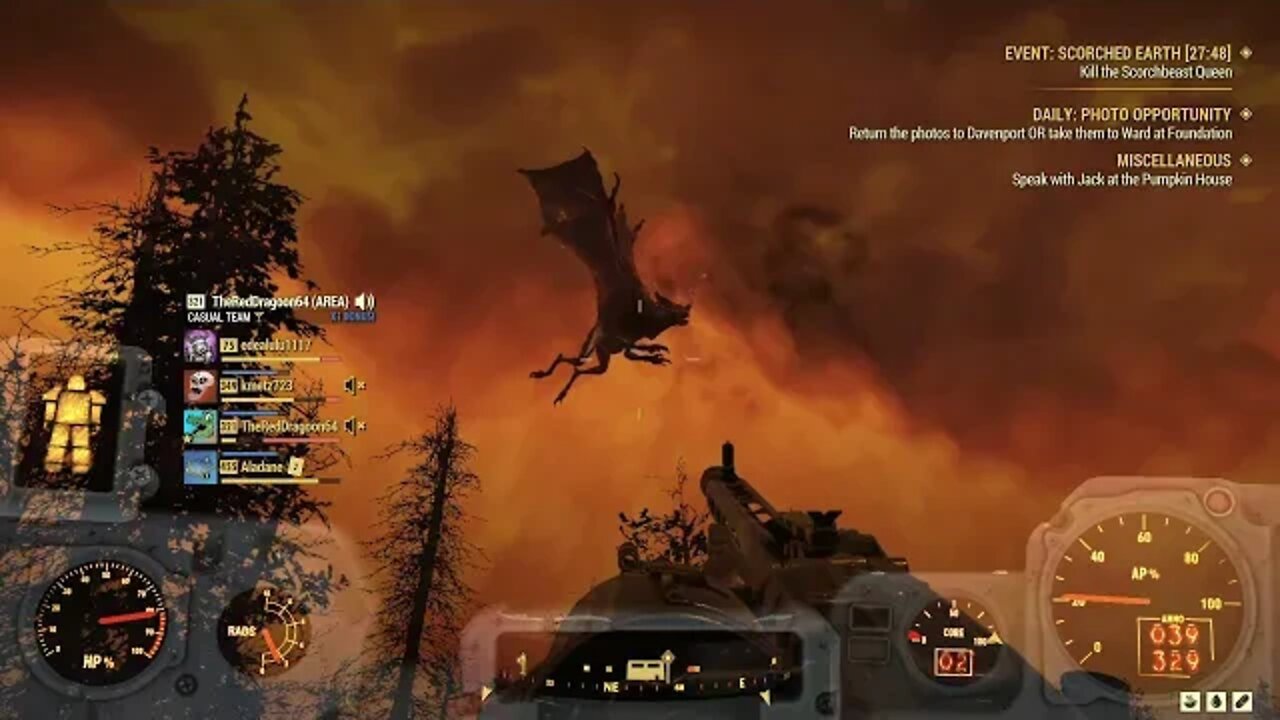 Fallout 76 - Scorchbeast Queen (partial battle)