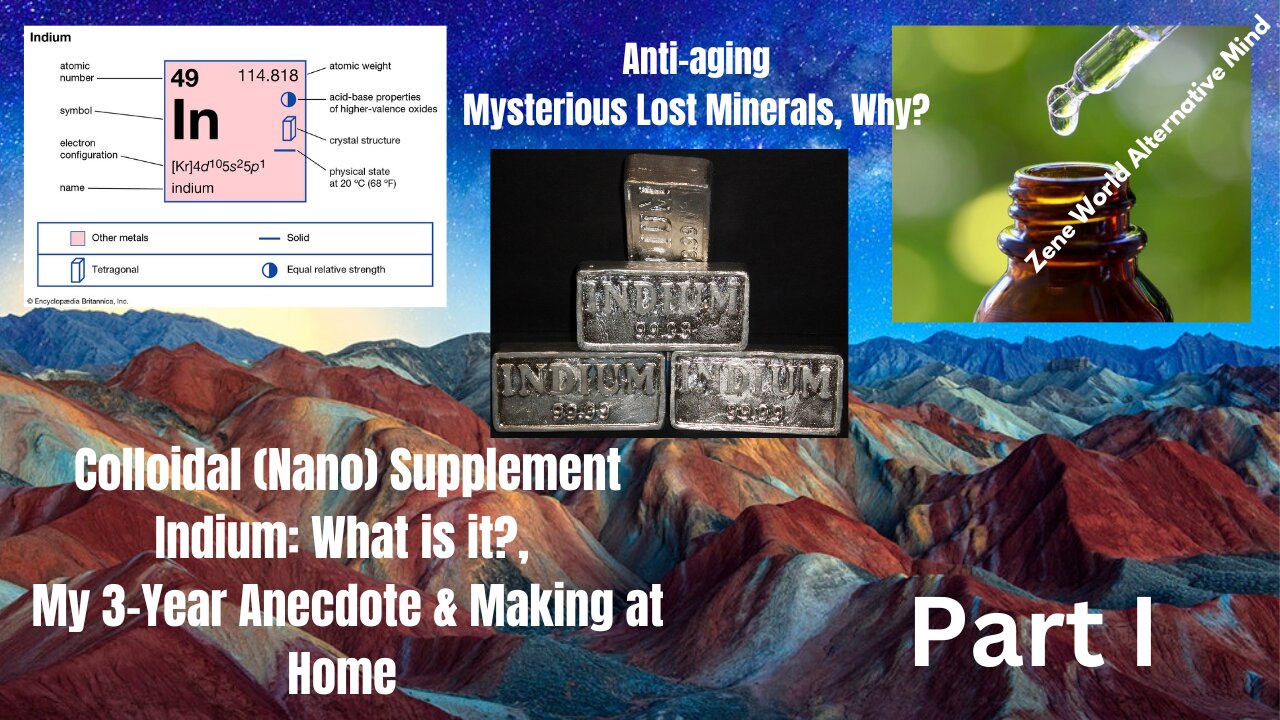 Indium (Nano) Mineral Supplementation: Rare Earth Mineral, My Story & Make Easily at Home (Part I)