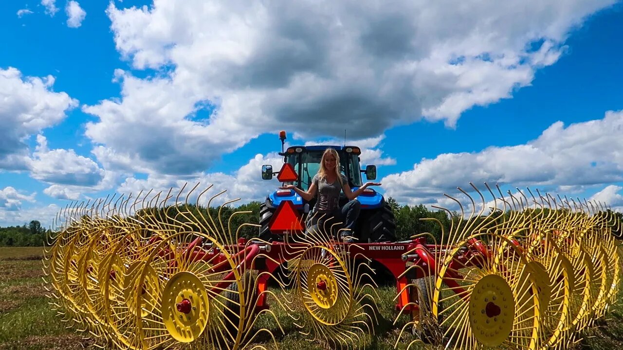 Raking Hay With TWO TYPES of Rakes!