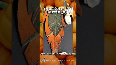 I LOVE FALL, 6 inch, leather feather earrings