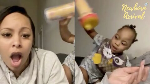 Alexis Skyy Daughter Alaiya Tries The Sippy Cup! 🤣🤣🤣