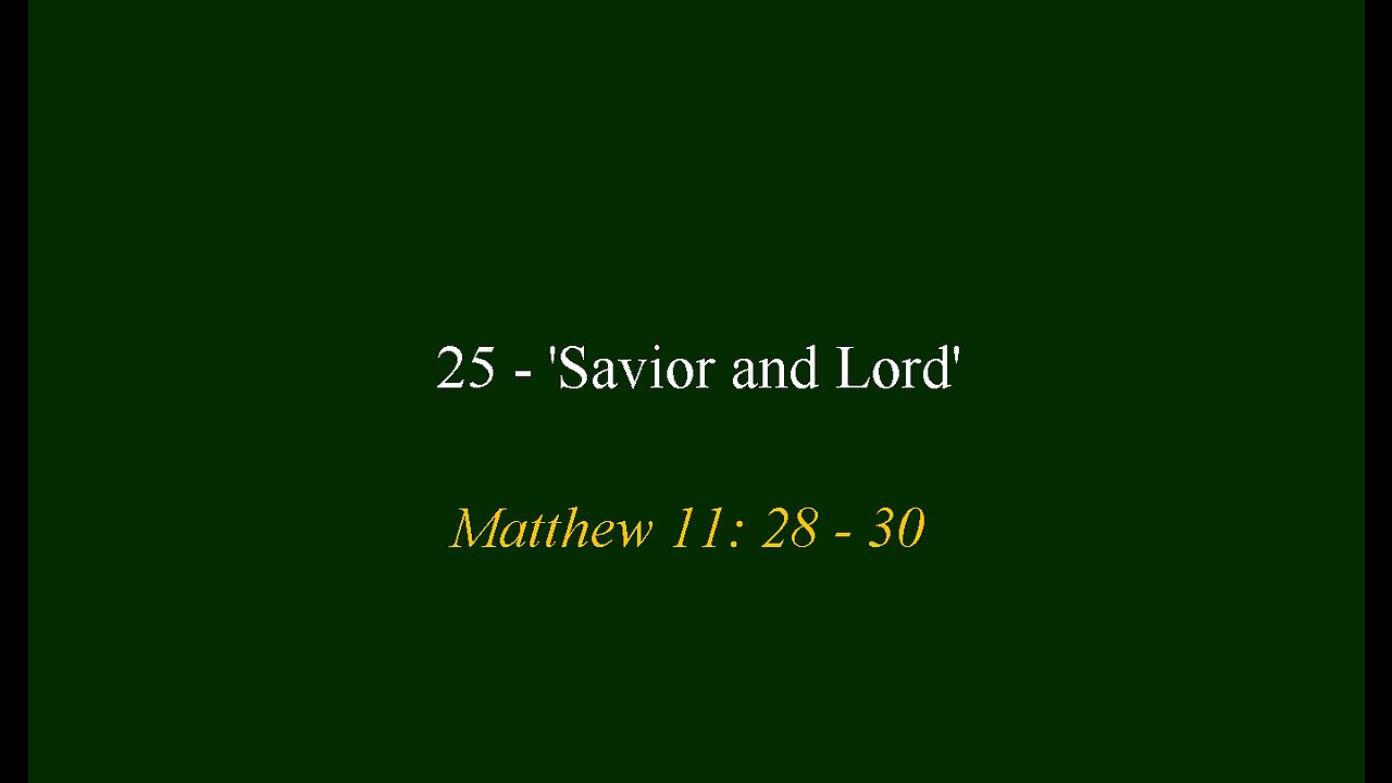 25 - 'Savior and Lord'