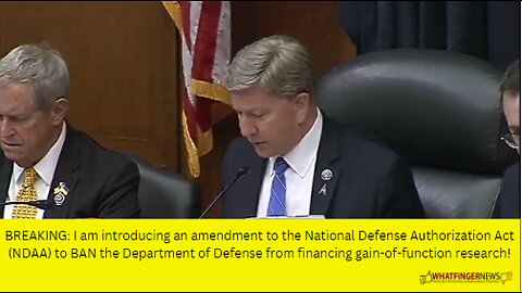 BREAKING: I am introducing an amendment to the National Defense Authorization Act