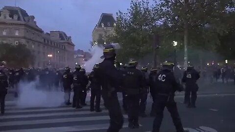 Police in France use water cannons and tear gas to disperse pro-Palestinian demonstrators.