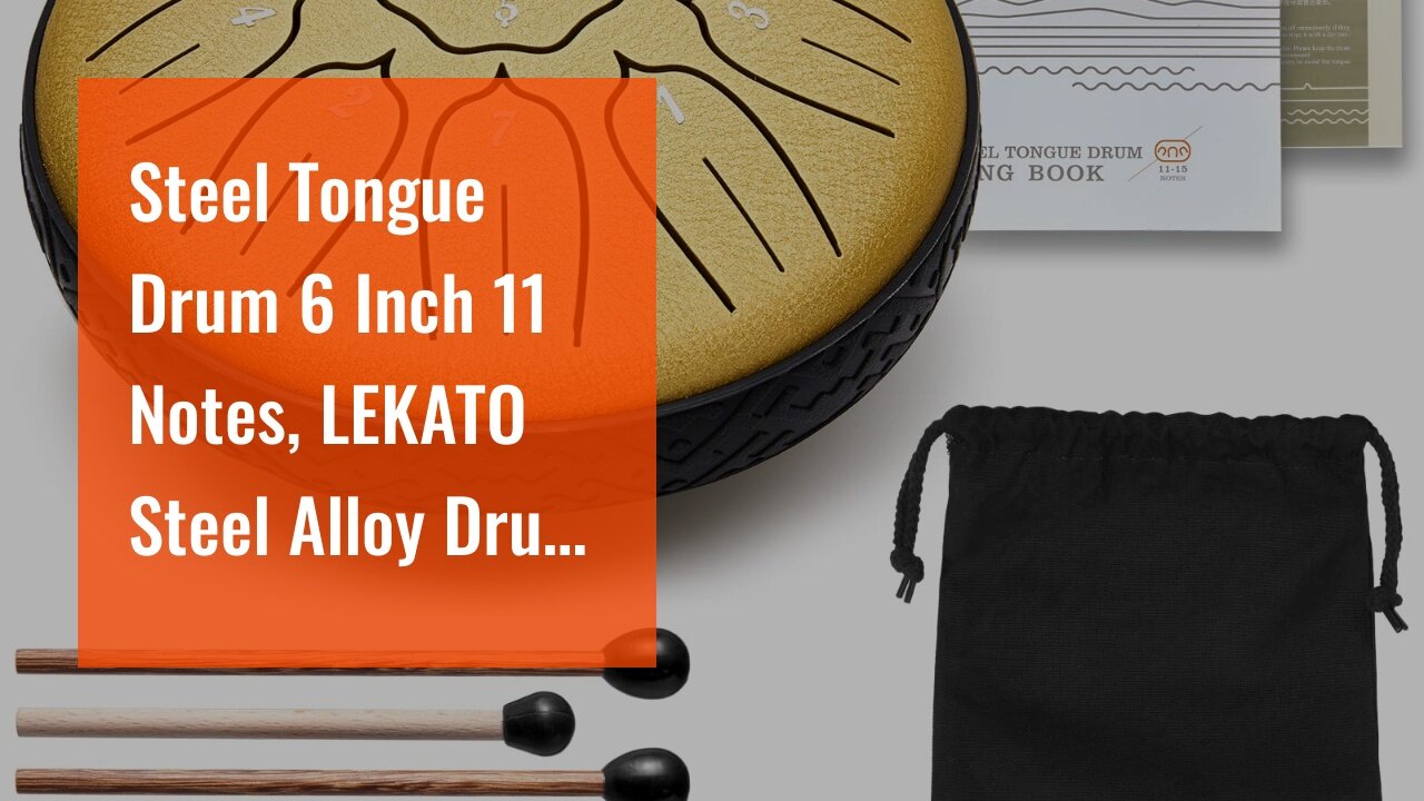 Steel Tongue Drum 6 Inch 11 Notes, LEKATO Steel Alloy Drum D Major Beginner Drum Percussion for...