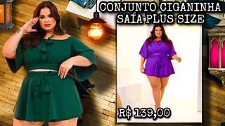 🛑 CONJUNTO CIGANINHA SHORT E SAÍA PLUS SIZE