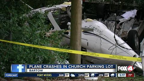 Small plane crashes near Florida church; 1 injured