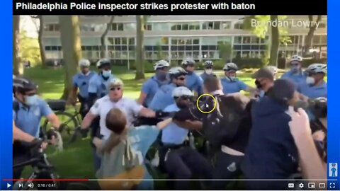 Philadelphia Police Earning The Hate - Inspector Hits Protester In The Head With Baton