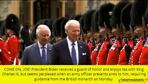 COME ON, JOE! President Biden receives a guard of honor and enjoys tea with King Charles III