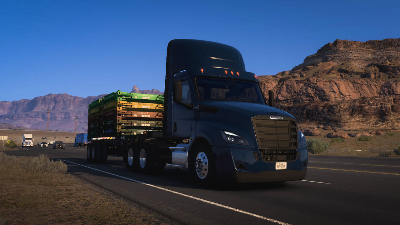 ATS | Freightliner Cascadia | Grand Junction CO to Moab UT | FlatRack Container Stacked 31,415lb