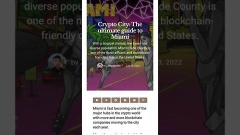 Crypto City: Miami Blockchain-Friendly City in The United States #cryptomash #cryptomashnews #miami