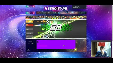 Doing nitro type races, but the text and the background are the same color!!!!!