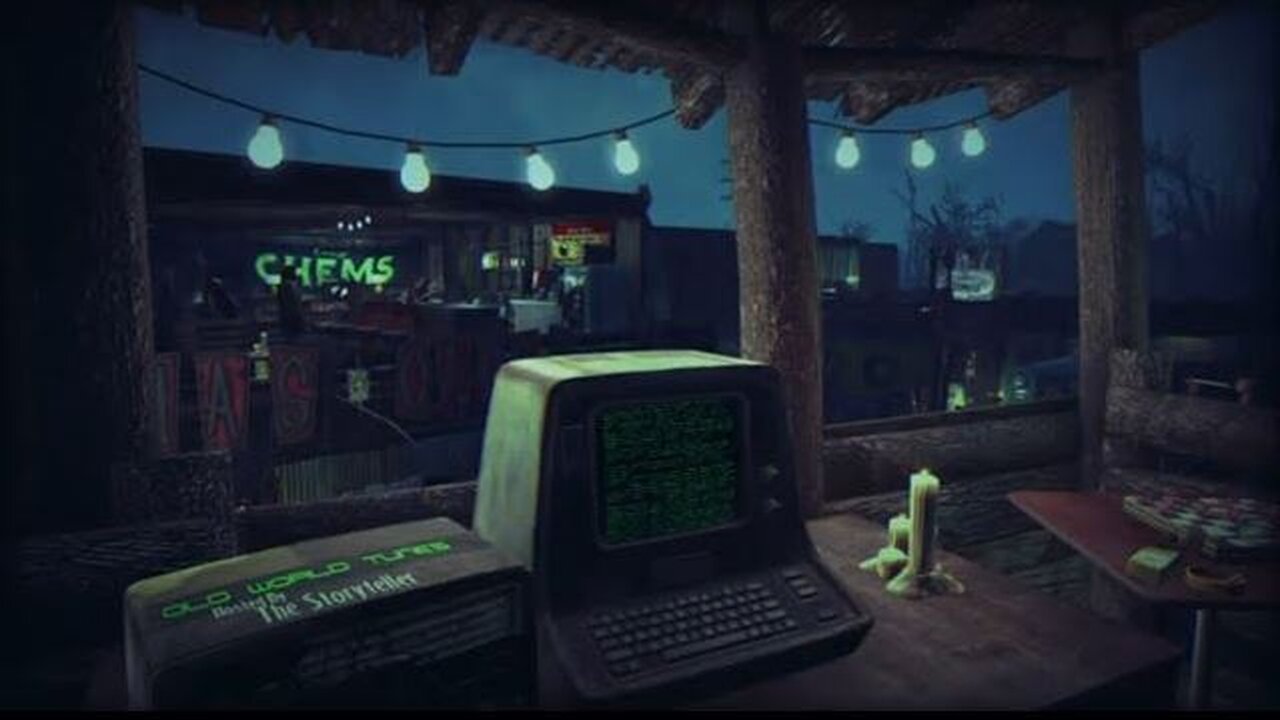 10 Hours of a Fallout 4 Thunderstorm a Glass of Whiskey and Smooth Jazz ASMR, Sleep, Study, Ambient