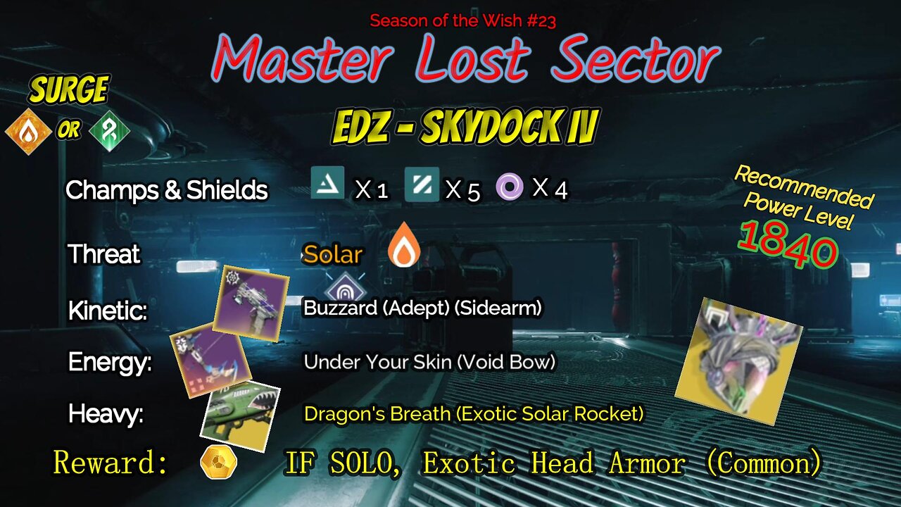 Destiny 2 Master Lost Sector: EDZ - Skydock IV on my Solar Warlock 12-18-23