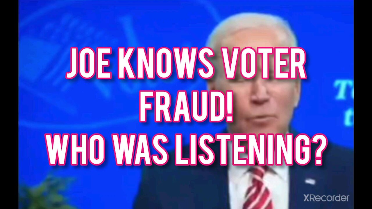 JOE KNOWS VOTER FRAUD!!