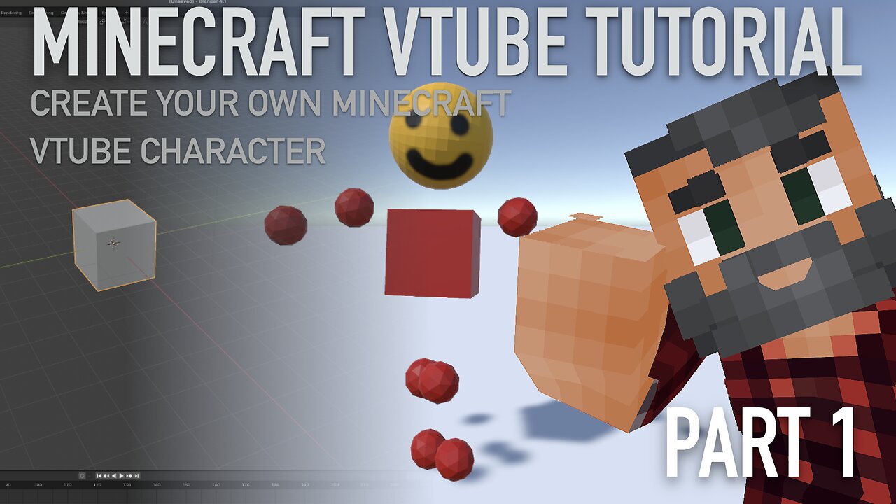 Minecraft Player Character vTuber Creation Tutorial | Part 1 | Blender | VRM | 3tene | Re-upload