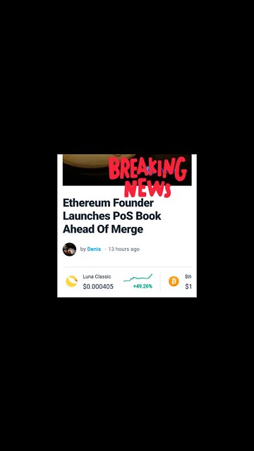 Ethereum Founder Launches PoS Book Ahead Of Merge #cryptomash #ethereum #crypto